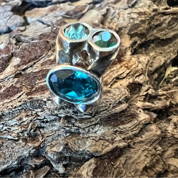 New Chamilia Multi Swarovski Crystals Charm Splendid Marquis Sterling Beach - Picture 2 of 10